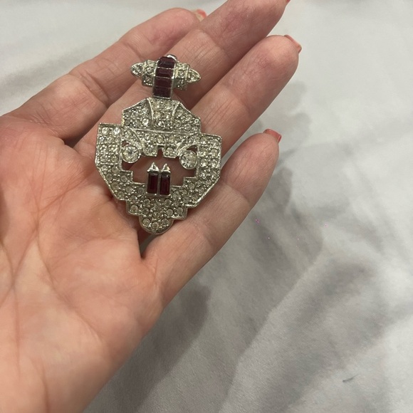 Vintage clip earring silver and Rubies used in great condition - Picture 4 of 5